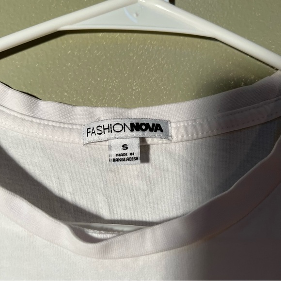 Fashion Nova Elisa Relaxed Crop Tee White S - Picture 7 of 8